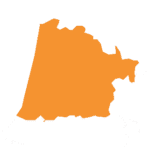 Silhouette orange d'une région en France, utilisée pour des designs graphiques et des représentations géographiques